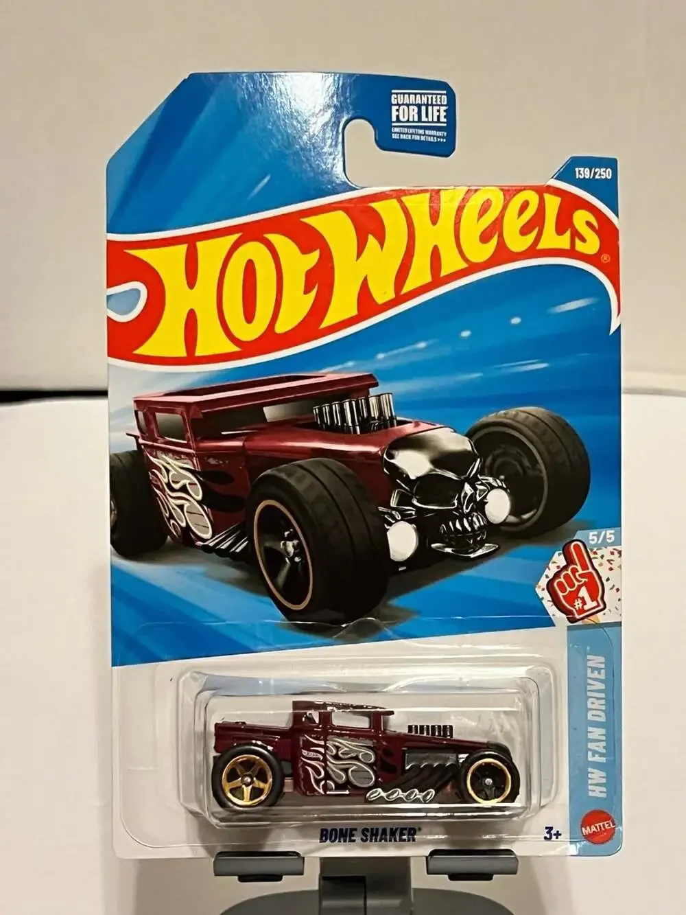 💥Hot Wheels Bone Shaker HW Fan Driven 139/250 Maroon Diecast Car